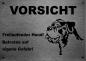 Preview: Edelstahl Warnschild Cane Corso VORSICHT Freilaufender Hund! Betreten auf eigene Gefahr!