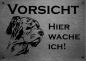 Preview: Edelstahl Warnschild Dänische Dogge VORSICHT Hier wache ich!