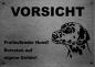 Preview: Edelstahl Warnschild DalmatinerVORSICHT Freilaufender Hund! Betreten auf eigene Gefahr!