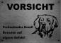 Preview: Edelstahl Warnschild Golden Retriever VORSICHT Freilaufender Hund! Betreten auf eigene Gefahr!