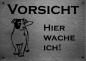 Preview: Edelstahl Warnschild Jack Russell VORSICHT Hier wache ich!