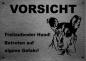 Preview: Edelstahl Warnschild Kurzhaarcollie VORSICHT Freilaufender Hund! Betreten auf eigene Gefahr!