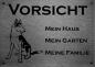 Preview: Edelstahl Warnschild Kurzhaarcollie VORSICHT Mein Haus mein Garten meine Familie