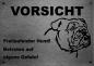 Preview: Edelstahl Warnschild Old English Bulldog VORSICHT Freilaufender Hund! Betreten auf eigene Gefahr!