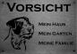 Preview: Edelstahl Warnschild Parson Russell Terrier VORSICHT Mein Haus mein Garten meine Familie