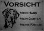 Preview: Edelstahl Warnschild Großer Schweizer Sennenhund VORSICHT Mein Haus mein Garten meine Familie