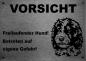Preview: Edelstahl Warnschild Spanischer Waserhund VORSICHT Mein Haus mein Garten meine Familie