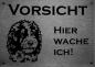 Preview: Edelstahl Warnschild Spanischer Wasserhund VORSICHT Freilaufender Hund! Betreten auf eigene Gefahr!