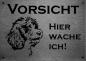 Preview: Edelstahl Warnschild Spanischer Wasserhund VORSICHT Freilaufender Hund! Betreten auf eigene Gefahr!