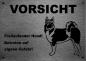 Preview: Edelstahl Hundechild American Akita VORSICHT Mein Haus mein Garten meine Familie