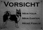 Preview: Edelstahl Hundeschild American Akita VORSICHT Hier wache ich!