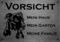 Preview: Edelstahl Warnschild American Staffordshire Terrier VORSICHT Hier wache ich!