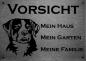 Preview: Edelstahl Warnschild Appenzeller Sennenhund VORSICHT Mein Haus mein Garten meine Familie