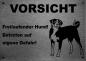 Preview: Edelstahl Warnschild Appenzeller Sennenhund VORSICHT Freilaufender Hund! Betreten auf eigene Gefahr!