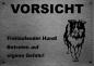 Preview: Edelstahl Warnschild Border Collie VORSICHT Freilaufender Hund! Betreten auf eigene Gefahr!