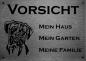 Preview: Edelstahl Hundeschild Boxer VORSICHT Mein Haus mein Garten meine Familie
