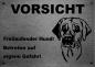 Preview: Edelstahl Warnschild Broholmer VORSICHT Freilaufender Hund! Betreten auf eigene Gefahr!