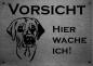 Preview: Edelstahl Warnschild Broholmer VORSICHT Hier wache ich!