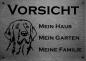 Preview: Edelstahl Hundeschild Broholmer VORSICHT Mein Haus mein Garten meine Familie