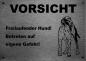 Preview: Edelstahl Warnschild Deutsch Kurzhaar VORSICHT Freilaufender Hund! Betreten auf eigene Gefahr!