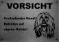 Preview: Edelstahl Warnschild Afghanischer Windhund VORSICHT Mein Haus mein Garten meine Familie