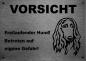 Preview: Edelstahl Warnschild Afghanischer Windhund VORSICHT Freilaufender Hund! Betreten auf eigene Gefahr!