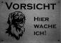 Preview: Edelstahl Warnschild Hovawart VORSICHT Hier wache ich!