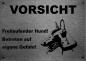 Preview: Edelstahl Warnschild Malinois VORSICHT Freilaufender Hund! Betreten auf eigene Gefahr!