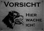 Preview: Edelstahl Warnschild Rottweiler VORSICHT Hier wache ich!