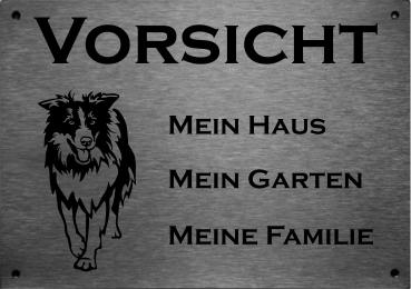 ld Border Collie VORSICHT Mein Haus mein Garten meine Familie