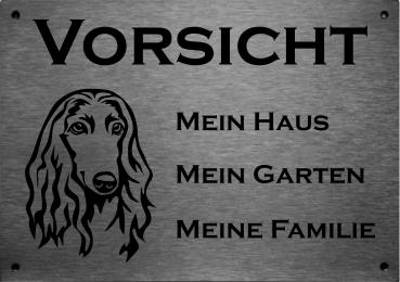 ld Afghanischer Windhund VORSICHT Mein Haus mein Garten meine Familie