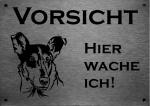 Edelstahl Warnschild Kurzhaarcollie VORSICHT Hier wache ich!
