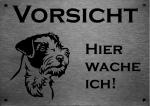 Edelstahl Warnschild Parson Russel Terrier VORSICHT Hier wache ich!