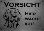 Edelstahl Hundeschild Broholmer VORSICHT Hier wache ich!