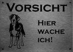 Edelstahl Warnschild Großer Schweizer Sennenhund VORSICHT Hier wache ich!