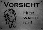 Edelstahl Warnschild Wolfspitz VORSICHT Hier wache ich!